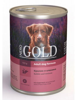 Корм Nero Gold Rabbit and Venison для собак "Кролик и оленина", банка, 410 г